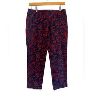 Ann Taylor Loft Navy and Red Marisa Riviera Cropped Pant Size 2P
